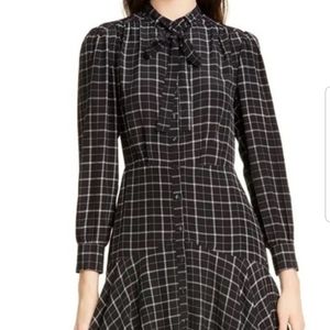 REBECCA TAYLOR black plaid dress.